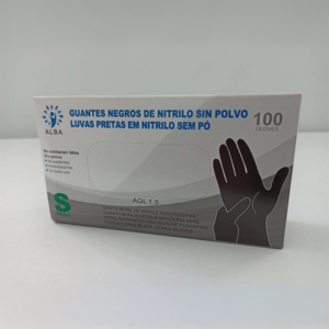 Guantes de Nitrilo Sin Polvo Negros
